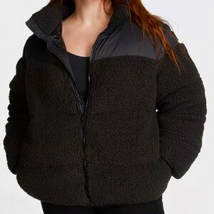 🚫SOLD🚫New women’s black Victoria’s Secret PINK Cozy Fleece Puffer Coat sz Small
